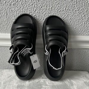 UGG Black Quilted Slide Sandals